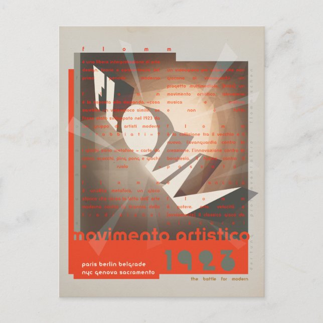 Cartão Postal FLomm movimento artístico (Frente)