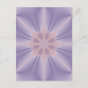 Cartão Postal Flor 3D rosa e lilás