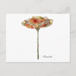 CARTÃO POSTAL FLOR, ACUARELA, PASTELAS, ILUSTRACIÓN