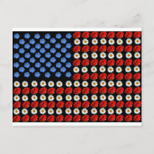 Cartão Postal Flor American Flag
