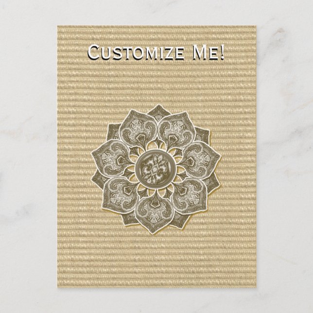 Cartão Postal Flor Applique com Jacquard Material QUALQUER COR (Frente)