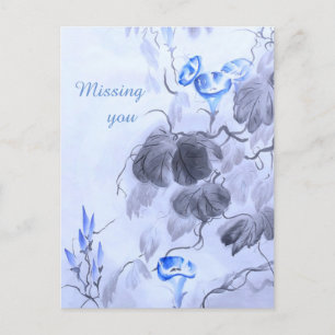 Cartão Postal Flor Azul