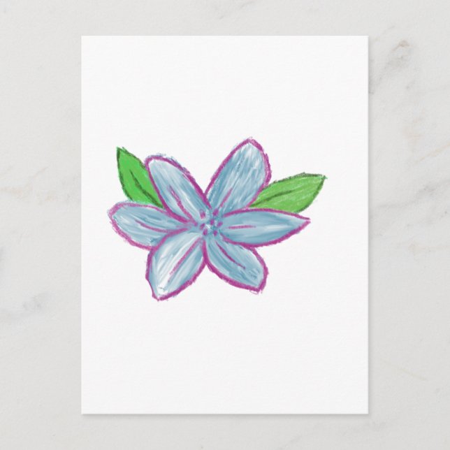 Cartão Postal Flor Azul (Frente)