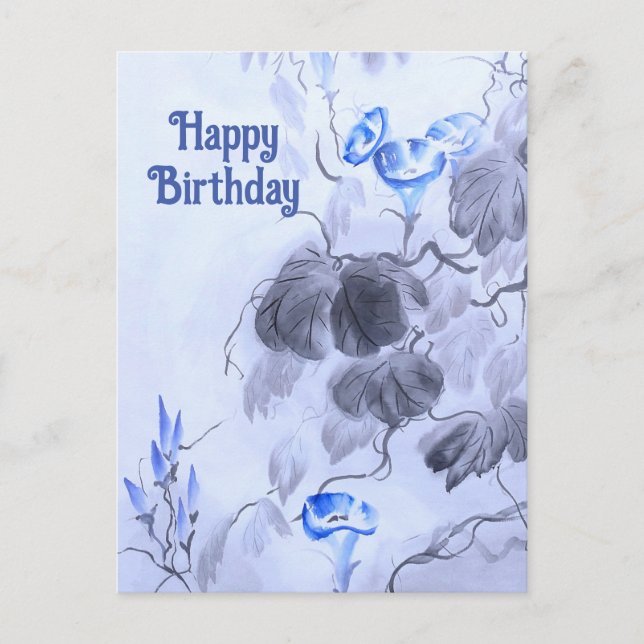 Cartão Postal Flor Azul (Frente)