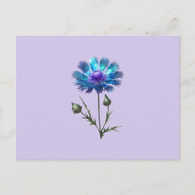 Cartão Postal Flor Azul bonito (Frente)