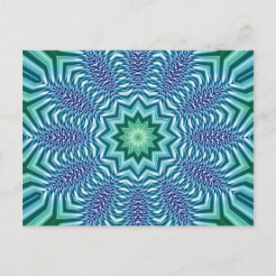 Cartão Postal Flor Azul E Verde