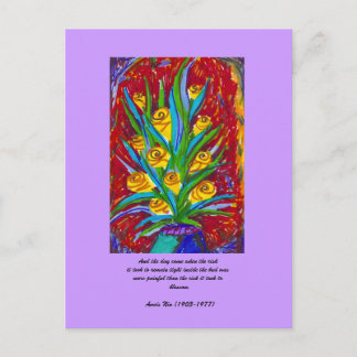 Cartão Postal Flor com citação