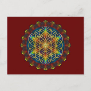 Cartão Postal FLOR DA VIDA / Blume des Lebens - Mandala III