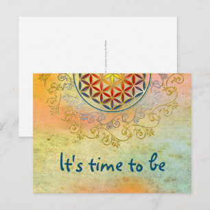 Cartão Postal Flor da Vida - Mandala de Ornamentos Vintage 1