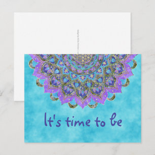 Cartão Postal Flor da Vida - Mandala Estilo Índia 2
