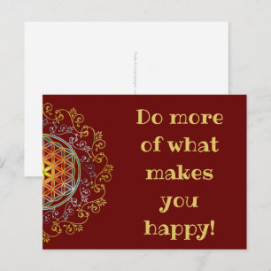 Cartão Postal Flor Da Vida - Vintage Ornament Mandala 1