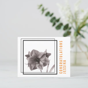 Cartão Postal Flor de Amarílis Moderna Laranja