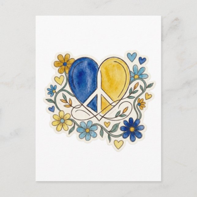 Cartão Postal Flor de Amor e Paz (Frente)