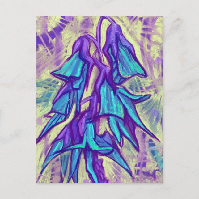 Cartão Postal Flor de Ave Australiana, Turquesa Tropical Floral (Frente)