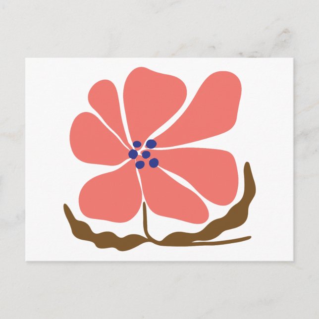Cartão Postal Flor de Boho (Frente)