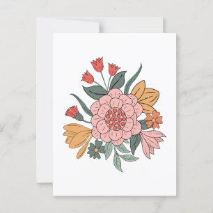 Cartão Postal Flor de Boho