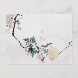 Cartão Postal Flor de Cerejeira e Lua Cheia, Watanabe Seitei