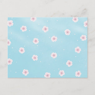 Cartão Postal Flor de Cerejeira Japonesa Floral de Primavera