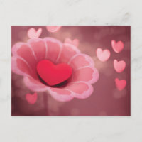 Flor de Coração de Papel Cor-de-Rosa e Vermelho Fe