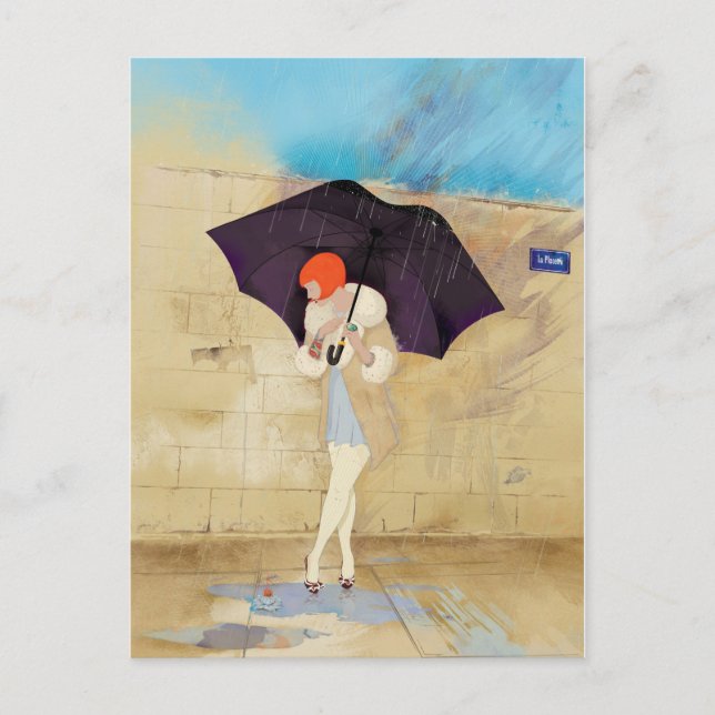 Cartão Postal Flor de Dia de Chuva (Frente)