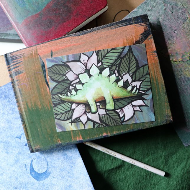 Cartão Postal Flor de Dinossauro Estegossauro Dinossauros        (Criador carregado)