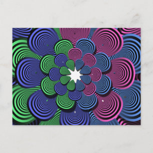 Cartão Postal Flor de Fractal