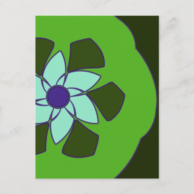 Cartão Postal Flor de Frutos Apaixonados Mandala (Frente)