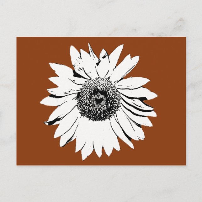 Cartão postal - Flor de Girassol para Colorir (Frente)