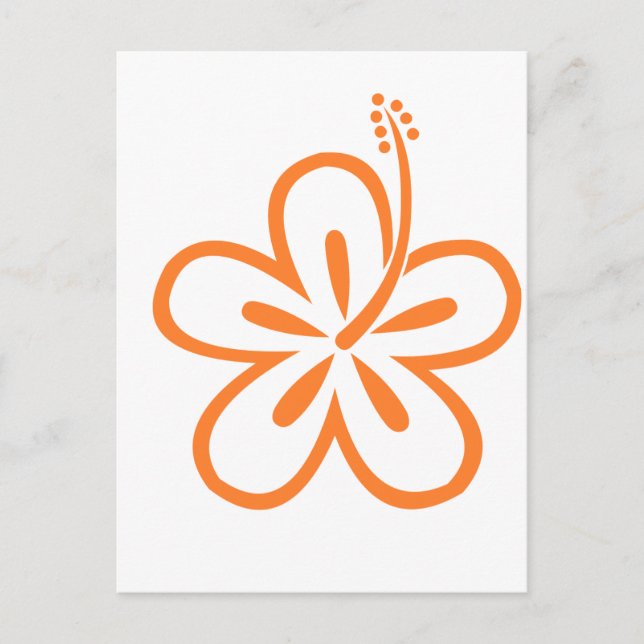 Cartão Postal Flor de hibisco laranja (Frente)