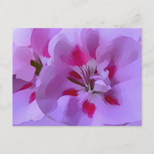 Cartão Postal Flor de Hibisco Roxo Abstrata Violeta