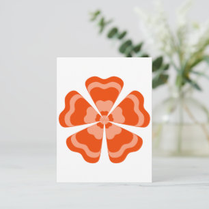 Cartão Postal Flor de Laranja Estilizada em Retro