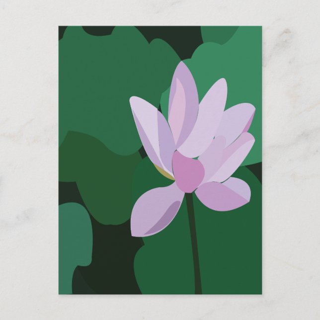 Cartão Postal Flor de Lotus Rosa (Frente)