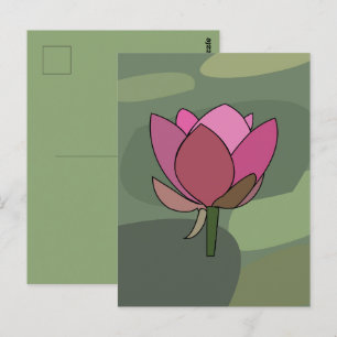 Cartão Postal Flor de Lótus Rosa Floral