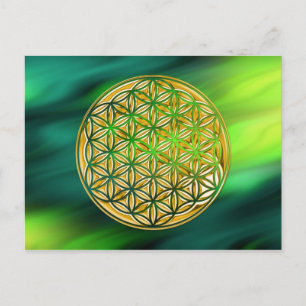 Cartão Postal Flor De Ouro Vivo/cheio   ondas verdes