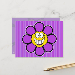 Cartão Postal Flor de Parafuso Feliz Roxo Gráficos