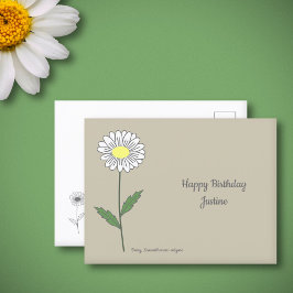 Cartão Postal Flor de Pastel de Margarida Botânica