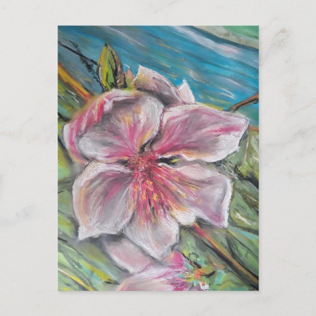 Cartão Postal Flor de pêssego (Frente)