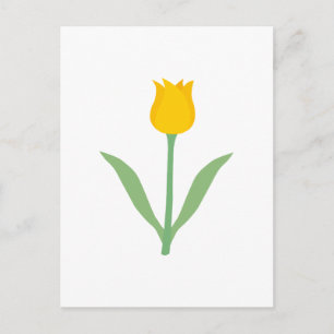 Cartão Postal Flor de Tulipa Amarela.