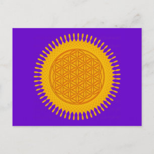Cartão Postal Flor De Vida - Amarelo ensolarado