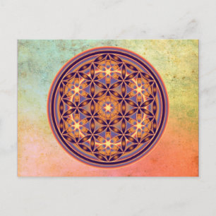 Cartão Postal Flor De Vida - Estilo De Botão 02