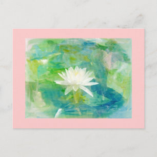 Cartão Postal Flor de Waterlily Branca