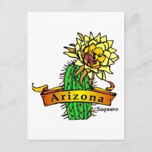 Cartão Postal Flor do Estado da arizona - Saguaro