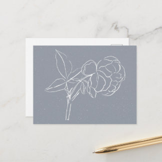 Cartão Postal Flor Doodle Bonita Branca