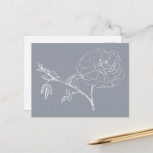 Cartão Postal Flor Doodle Branca Bonita