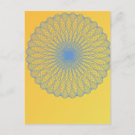 Cartão Postal flor em amarelo 482 abstrato art