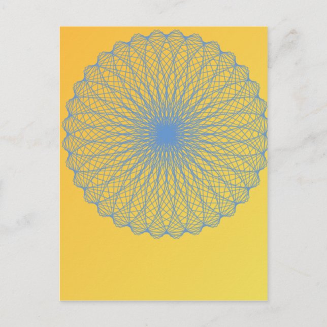 Cartão Postal flor em amarelo 482 abstrato art (Frente)