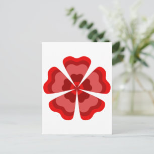 Cartão Postal Flor Estilizada Vermelha Retro