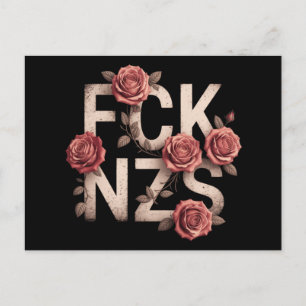 Cartão Postal Flor FCK NZS Contra a Direita Não Nazista Lgbtq+