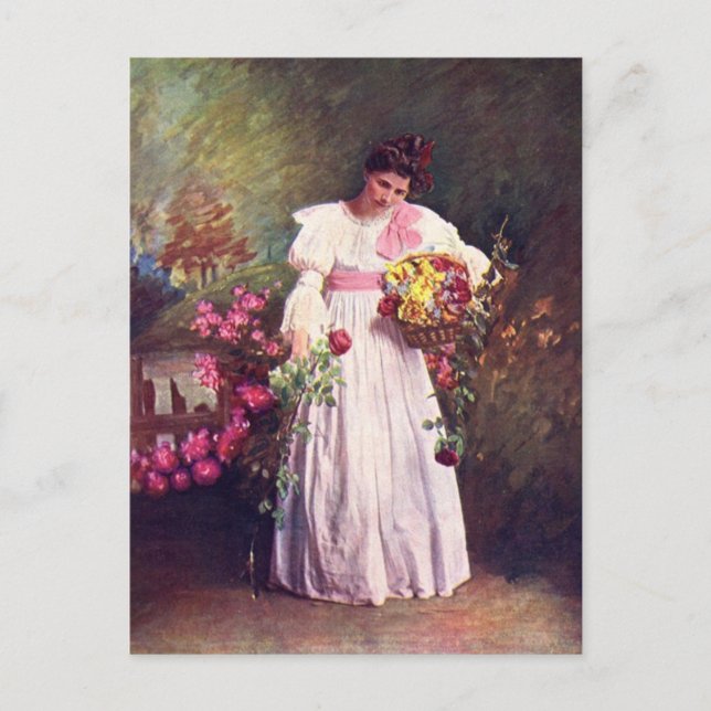 Cartão Postal Flor Girl (Frente)
