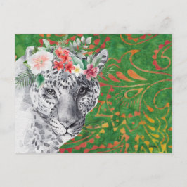 Cartão Postal Flor Leão Selvagem Batik